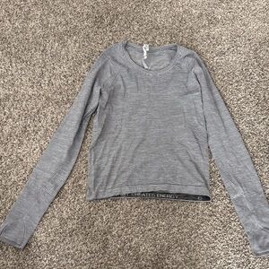 lululemon athletica Black and White Striped Long-Sleeve Crew